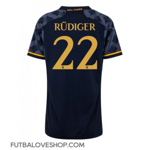 Dres Real Madrid Antonio Rudiger #22 Preč pre Ženy 2023-24 Krátky Rukáv